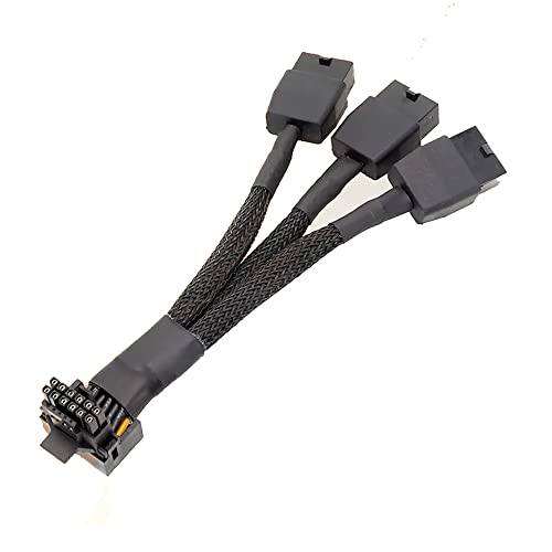 iHaospace 16 Pin PCI-E 5.0 12VHPWR to zu 3x 8Pin Videokarte Netzteil Adapter Kabel, GPU Stromverlängerungskabel,GPU Netzteil Kabel Splitter für RTX4080 4090,90 Grad Stecker (Type B) von iHaospace