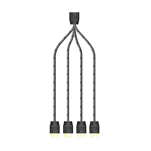 iHaospace ARGB Splitter Cable 5V 3Pin 1 to 4 ARGB Hub ARGB Extension Cable for Computer Chassis, Addressable RGB LED Sync Cable 33CM, Y-Shaped ARGB Cable (ARGB Splitter Cable) von iHaospace