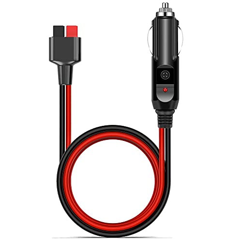 iHaospace Auto Zigarettenanzünder Stecker auf 45A Anderson Adapter Kabel, 16AWG Anderson to KFZ Kompaitel mit Ecoflow Delta Pro Ausgabe Jackery Explorer 1000 Powerstation von iHaospace