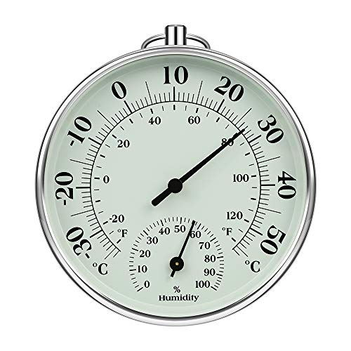 iMangoo Hygrometer Thermometer 10cm Indoor Outdoor, Feuchtigkeit Thermometer Innen Außen Temperatur Luftfeuchtigkeitsmesser für Klima Monitor Humidity Thermometer Gauge Indicator Temperature Monitor von iMangoo