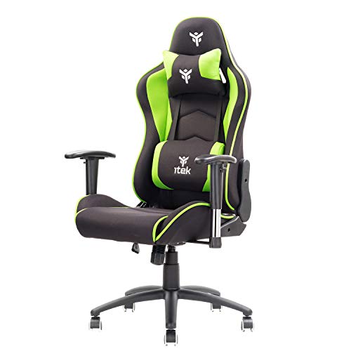 iTek Gaming Chair PLAYCOM FM20, Acryl, Schwarz – Grün, Normale von iTek