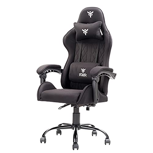 iTek Gaming Chair Rhombus FF10, Gewebe, Schwarz, Normale von iTek