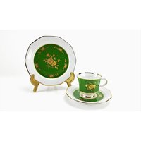 Sammelgedeck Kaffeetasse Teetasse Mokka Sammeltasse Aus Porzellan Von Winterling Marktleuthen Bavaria Vintage Shabby Gold Weihnachten von ibkas