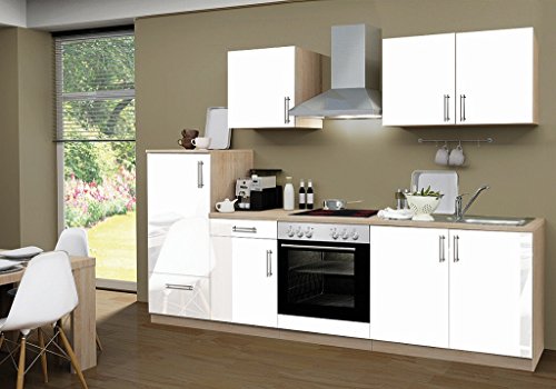idealShopping GmbH Küchenblock ohne Elektrogeräte Premium 270 cm in weiß glänzend von idealShopping GmbH