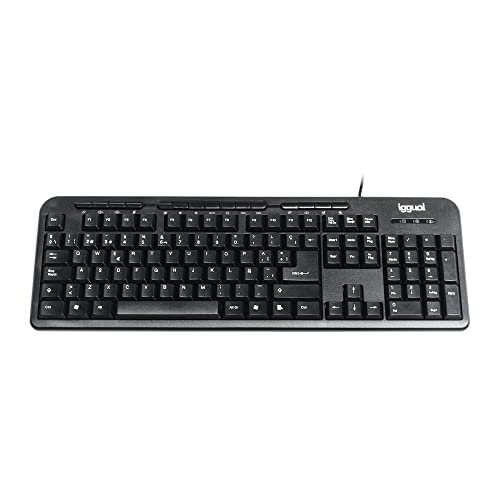 iggual - PC Tastatur mit Kabel CK-Basic-120T | Kabelgebundene Computer Tastatur - USB Keyboard - Kompatibel mit Windows, macOS, Linux - Schwarz von iggual