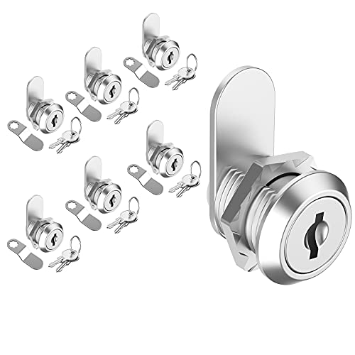 inBovoga 6 Pack Schrankschlösser mit Schlüsseln, 5/8" Cam Lock gleichschließend, sichere Dateien Schubladen Mailbox RV ToolBox Lock Ersatzschlösser, Zinklegierung von inBovoga