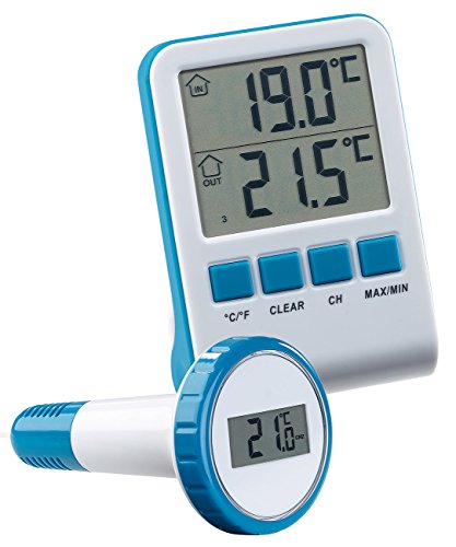 FreeTec Digitales Teich- und Poolthermometer mit LCD-Funk-Empfänger, IPX8 von infactory