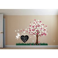 Wand Aufkleber Weihnachten Mädchen Zimmer Geschenk-Set Mit Schmetterling Blüte Baum, Fairy, Marienkäfer, Herz-Tafel, Gras Und Benutzerdefinierten von innovativestencils