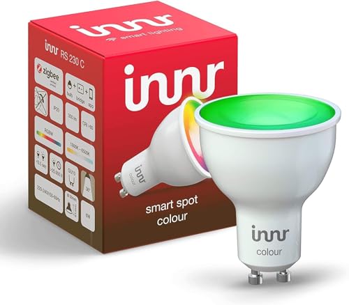 innr Zigbee GU10 Lampe, Color, funktioniert mit Philips Hue*, Alexa, Hey Google, SmartThings (Bridge erforderlich) GU10 Smart LED Spot, dimmbar, RGB, 16 Millionen Farben, 1-Pack, RS 230 C von innr