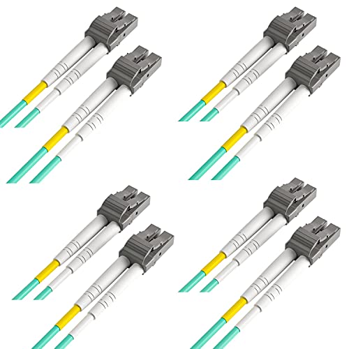 OM3 LC zu LC LWL Glasfaser Patchkabel 1m (3.3ft), Multimode Duplex 50/125 Glasfaserkabel für 10Gb/Gigabit SFP Medienkonverter, MEHRWEG, 4-pack von ipolex