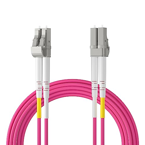 ipolex LC zu LC OM4 Multimode Duplex 3m (10ft) LWL Glasfaser Patchkabel, Glasfaserkabel für 40Gb/10Gb/1G SFP Transceiver, Medienkonverter, Länge: 1M bis 5M (Magenta, aqua random delivery) von ipolex