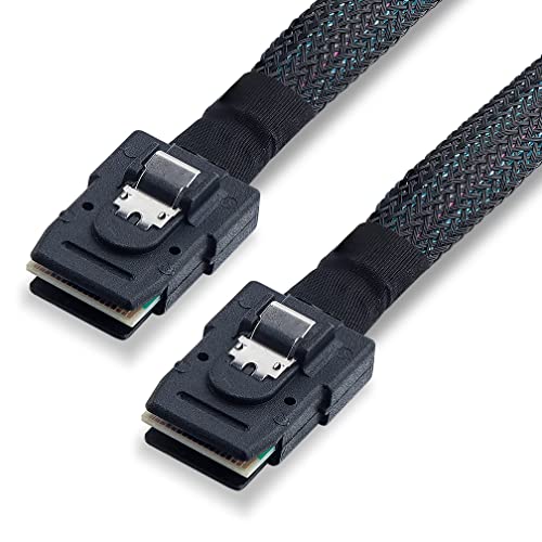 ipolex Mini SAS SFF-8087 Internes Kabel mit Seitenband - 90 Grad Winkel Twinax Kabel - faltbar - flexibel - 0.5m (1.6ft)-2 Pack von ipolex