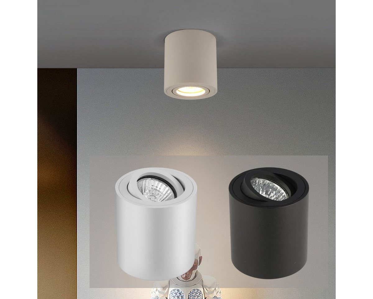 WILGOON LED Deckenspot LED Aufbauleuchte Deckenleuchte Aufputz GU10, IP44, LED wechselbar, LED Aufbau Flach Strahler Leuchte, für Wohnzimmer, Küche, Esszimmer von WILGOON