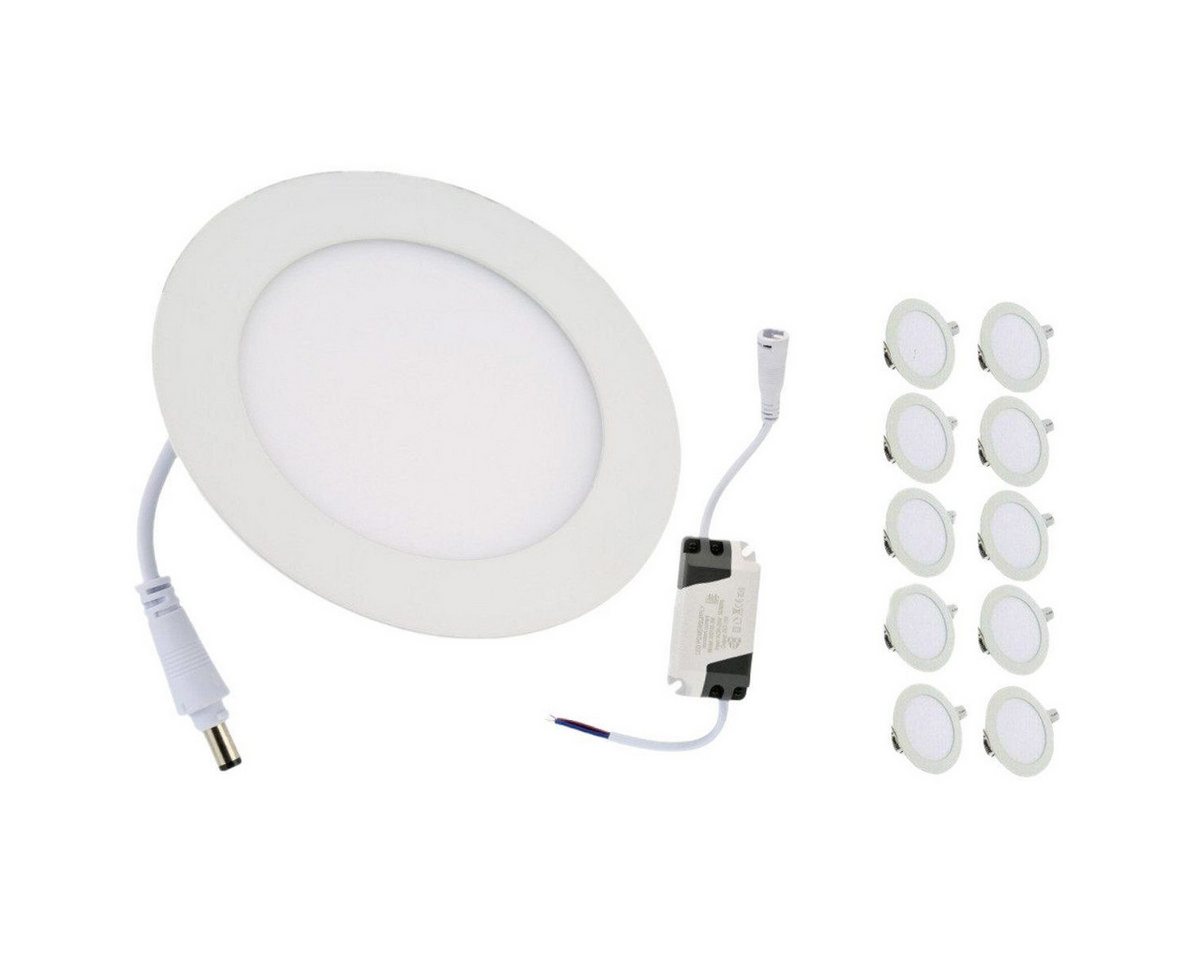 WILGOON LED Einbauleuchte Ultra flach Lampe 10x Set, 120mm Einbautiefe, 9W rund Ø 145mm, Deckenlampe, 3W-12W, Ø 83mm - 170mm, 2700K - 6400K, LED Deckenleuchte von WILGOON