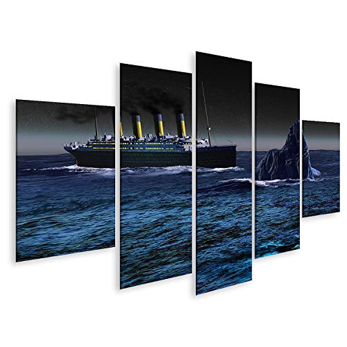 Bild auf Leinwand Titanic Eisberg Meer Natur Leinwandbild Wandbild Prime Bilder für Wohnzimmer etc. von islandburner