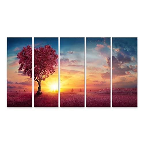 islandburner Bild auf Leinwand Herz Baum Liebe Natur Rot Landschaft Sonnenuntergang Bilder Wandbilder Poster von islandburner