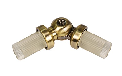 iso-design Winkelverbinder für Gardinenstangen mit 16 mm Durchmesser Messing Antik von iso-design