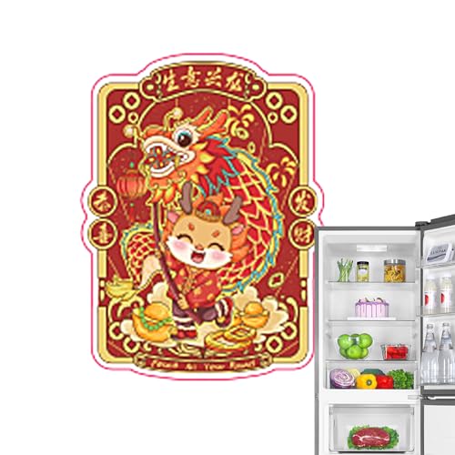 itrimaka Kühlschrankmagnet „Chinesisches Neujahr“, Kühlschrankmagnet „Jahr des Drachen“ - Chinesischer Neujahrs-Glückskühlschrankmagnet | Dekorativer magnetischer Kühlschrankaufkleber von itrimaka