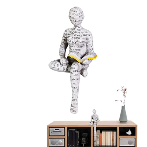 itrimaka Statue eines lesenden Mannes, Skulptur eines lesenden Mannes - Mann liest Buchstatue - Moderne ästhetische Skulpturen aus Kunstharz, Bücherregal-Dekoration für Couchtisch, Bibliothek von itrimaka