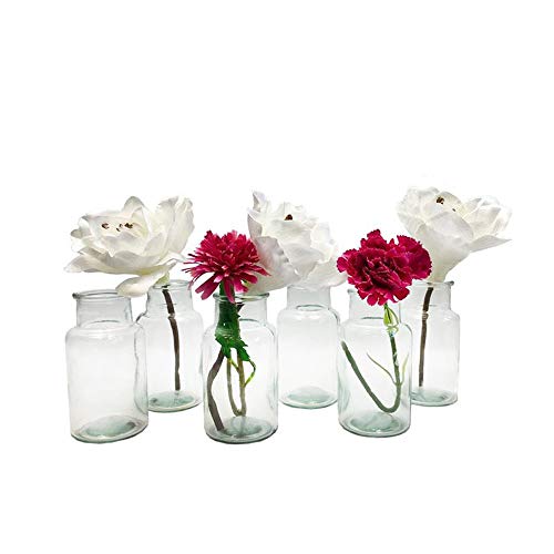 6er Set Glasflaschen Vasen - Vase, Tischdekoration, Glasvasen, Landhausdeko, Gastronomie, Hochzeit, Glas Flasche von itsisa