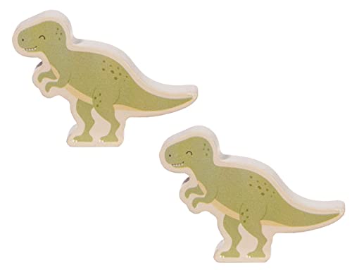 itsisa Möbelknopf Dino T-Rex, 2er Set - Schubladenknopf Dinosaurier Babyzimmer Kinderzimmer, Möbelknauf, Möbelgriff von itsisa
