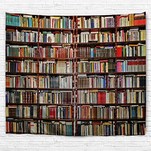 izielad Bibliothek Tapisserie Wandbehang Bücherregal mit Bücher Wand Kunst Dekoration Wandteppiche für Schlafzimmer Wohnzimmer College Wohnheim Dekor 229x153cm 90"x60" von izielad