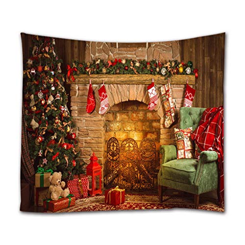 izielad Home Wandbehang Weihnachtsbaum Socke Geschenk Kamin Kunst Stoff Tapisserie Weihnachten Schlafsaal Zimmer Schlafzimmer Dekorationen 180x230cm 71"x90" von izielad