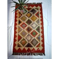 Kelim Läufer Jute Handgewebter Dhurrie Teppich, Handgemacht, Dhurry, Indisch, Türkisch, Orientalisch, Traditionell, Brauch, Stoff, Anpassung von jaipurartandrugs