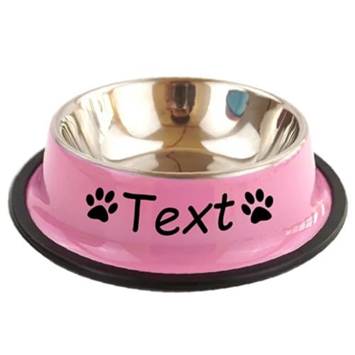 Personalisierter Hundenapf, individueller Hundenapf, personalisierter Edelstahlnapf für Wasser und Futter, rosa Hundenapf, niedliche Hundenäpfe, Wassernapf für Hunde (Rosa) von jfs
