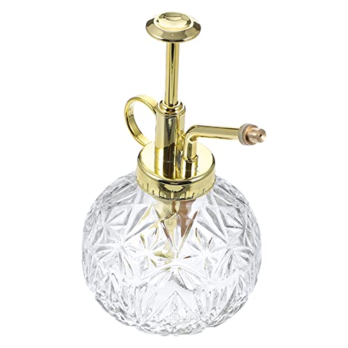 jojofuny Kleine Glas Gießkanne Blumen Sprühflasche Golden Blumensprüher Top Pumpe Pflanzensprüher Handsprüher Wassersprühflasche für Zimmerpflanzen Pflanzen Garten Bewässerung von jojofuny