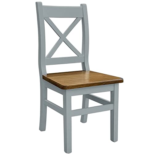 k koma Grau Holzstuhl Kreuzstuhl MASSIV Kiefernholz - NEU im Landhausstil mit Eichenoptik Sitz k koma Grau Holzstuhl Kreuzstuhl MASSIV Kiefernholz - NEU im Landhausstil mit Eichenoptik Sitz von k koma
