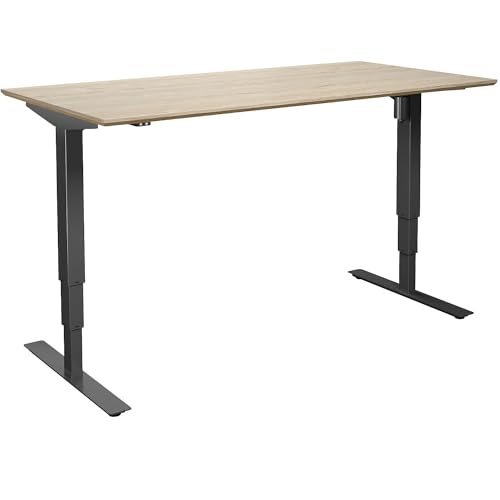 kaiserkraft | Schreibtisch Atlanta Trend | elektrisch höhenverstellbar | gerade | BxT 1600 x 800 mm | Eiche/schwarz von kaiserkraft