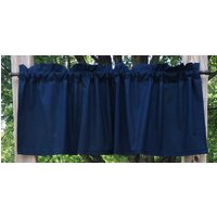 Navy Solid Blue Volant Rv Camper Küche Bad Baumwolle Vorhang Oder Tier-Panel Wählen Sie Die Höhe von karensbedandbath