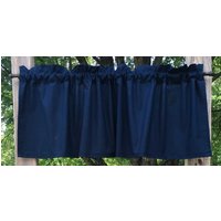 Navy Volant Solid Blau Bauernhaus Küche Bad Fenster Vorhang Topper von karensbedandbath