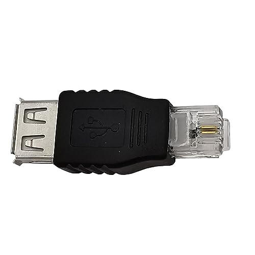 kawehiop Einfach zu installierender USB 0 USB Stecker auf RJ11 Anschluss für Nahtlose Konnektivität. ABS USB 2.0 USB Buchse auf RJ11. Langlebig von kawehiop
