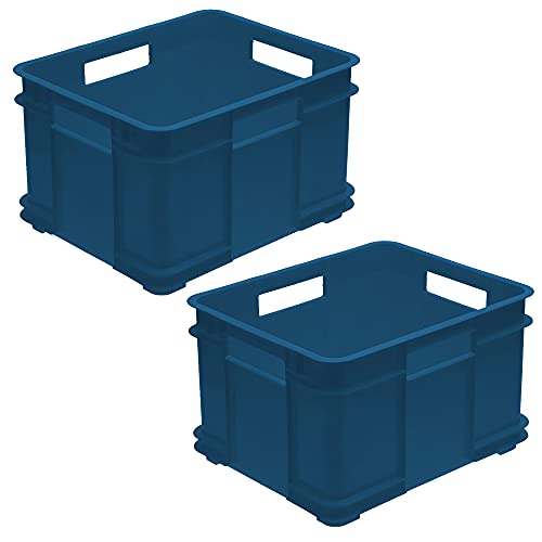 keeeper DIEMPI ONLINE S.L Bruno Aufbewahrungsbox, Eurobox XL, Kunststoff ECO (PP), 43 x 35 x 24 cm, 28 l, Blau, 43 x 35 x 24 cm c/u von keeeper