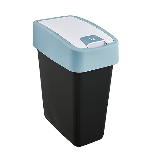 keeeper Premium Abfallbehälter mit Flip-Deckel, Soft Touch, 10 l, Magne, Nordic Blue von keeeper