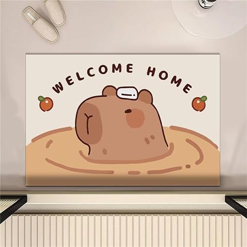 keepmore Lustige niedliche Capybara-Badematten Diatomit-Stein-Badezimmerteppich Super saugfähig schnell trocknend rutschfest Gummirücken waschbar für Badezimmer Duschwanne Wohnkultur von keepmore