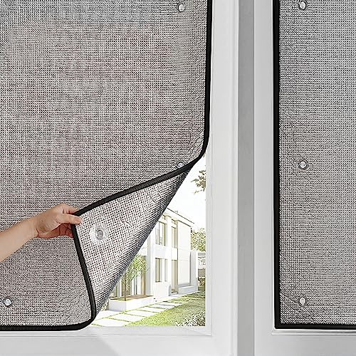 Balkon Reflektierende Fensterfolie,UV-Schutz Wärmeisolierung Sonnenschutzfolie,Selbstklebend Doppelte Alu-Luftpolsterfolie,Aluminisierte Isolierfolie Dämmfolie,für Badzimmer (60x200cm/24''x79'') von kefu01