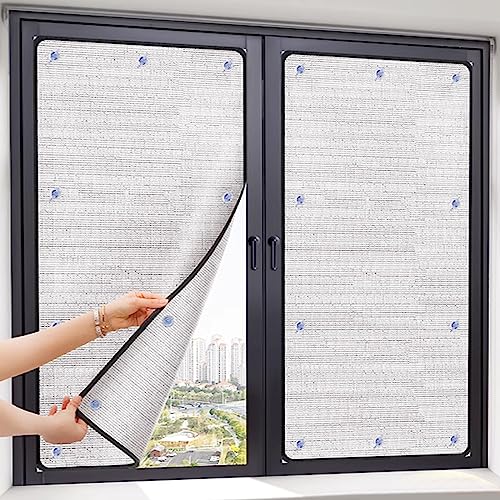 Reflektierende Fensterfolie aus Aluminiumfolie,Wärmeisolierung Sonnenschutzfolie Isolierfolie für Balkon,Anti-UV Verdunkelnde Sichtschutzfolie,Dachfenster Folie Thermomatte (45x125cm/18''x49'') von kefu01