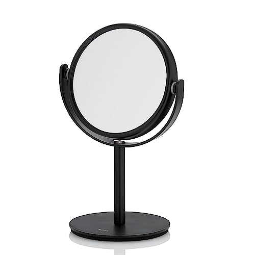 kela Standspiegel Selena, Ø 8 cm, Metall, schwarz, schwenkbare Spiegelfläche, 1-/10-fach Vergrößerung, 20656 von kela