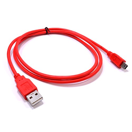 USB 2,0 A Zum Mini B Daten und Ladekabel Abgeschirmtes Kabel 1 m Rot [1 Meter/1m] von kenable