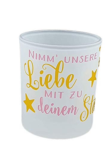 Teelicht für Sternenkinder Trauer Kerze Trost Schutzengel mit Spruch Fehlgeburt Geschenk (Rosa-1) von Kilala