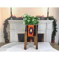 Balkon Übertopf, Blumenkorb Aus Wolle, Gewebter Topfbezug, Vintage Körbe, Alter Kelimkorb, Handgefertigter Pflanzenliebhaber Geschenke, Ph 2172 von kilimpillowkingdom