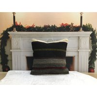 Kelim Design Kissen, Akzent Couchkissen, Sofakissen Hüllen, Schwarzes Kissen Für Deko, Wohnzimmer 18x18 4371 von kilimpillowkingdom