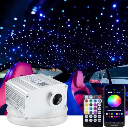 Callsky CAR Home USE 10W RGBW Twinkle APP Bluetooth Fiber Optic Star Ceiling Light Kit, RGBW Music Activated LED Engine Driver + 28key Remote Control + Cables, 450pcs*0.03in/0.75mm*9.8ft/3m von Callsky