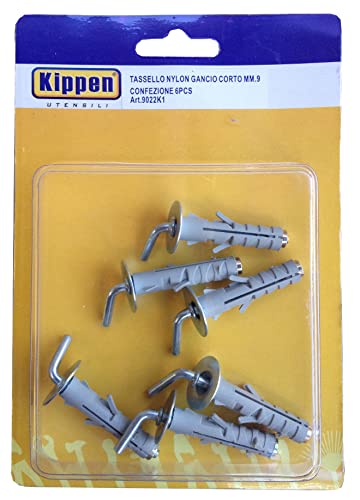 kippen 9022K1 Set bestehend aus 6 Dübeln zur Erweiterung von 9 mm mit kurzen Haken von kippen