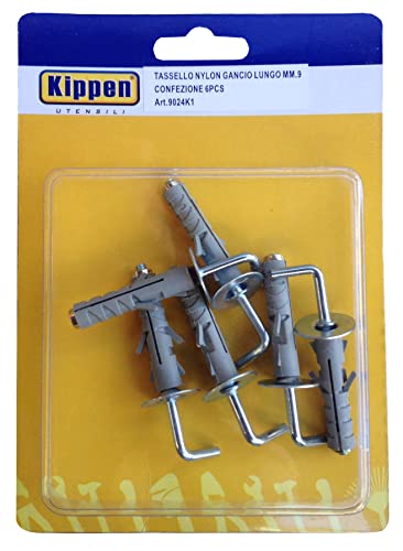 kippen 9024K1 Set bestehend aus 6 Dübeln zur Erweiterung von 9 mm mit langem Haken von kippen