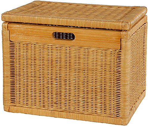 Korb mit Deckel Rattan geflochten Regalkorb, Schrankkorb Aufbewahrung (Honig, Groß) Korb mit Deckel Rattan geflochten Regalkorb, Schrankkorb Aufbewahrung (Honig, Groß) von Korb-Outlet