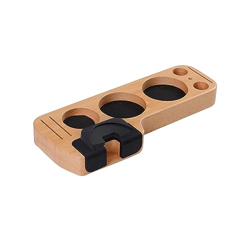 kowaku Espresso-Tamperhalter, praktische Kaffee-Tamperstation, langlebige Werkzeuge, Kaffeemaschine, Rutschfester Kaffeefilter-Tamperhalter aus Holz für Café, Buche 53mm von kowaku